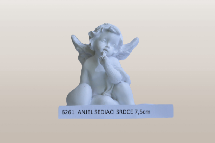 6261 ANJEL SEDIACI SRDCE 7,5cm