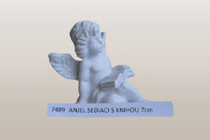 7489 ANJEL SEDIACI S KNIHOU 7cm